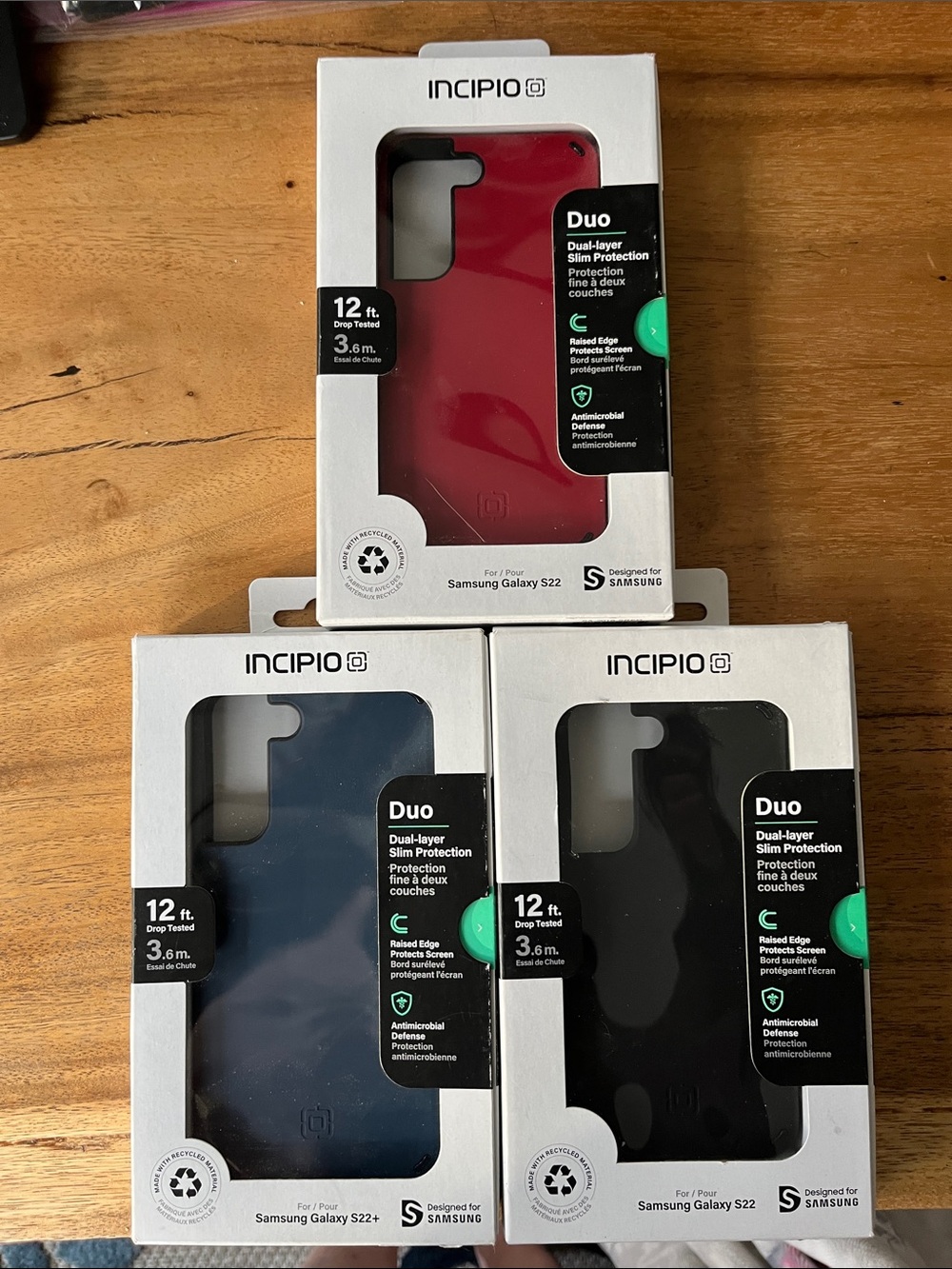 Incipio Duo Dual-Layer Slim Protection Cases for Samsung Galaxy S22 -lot of 3